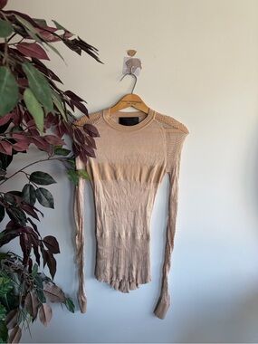 Philipp Plein Beige Knit Mesh-Back top